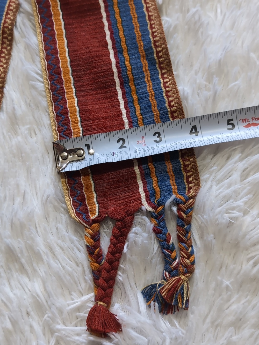 80s Vintage Christian Dior Hand Loomed French Ceintures Striped Sash Tassel Belt - Picture 11 of 11